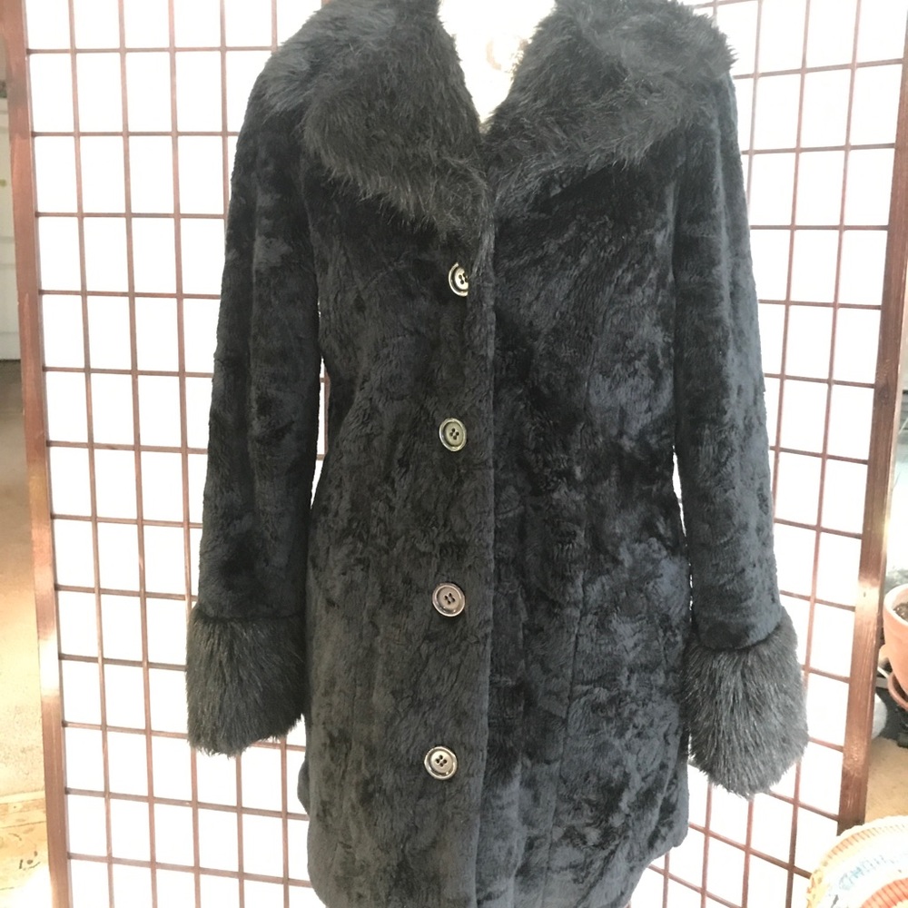 Black Faux Fur Coat
